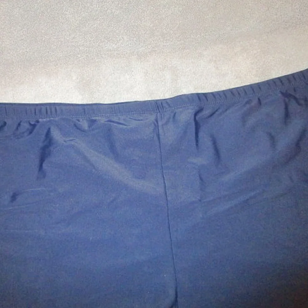 Womens Swim Shorts Size 26W Tummy Control Blue Swimsuit Bottom High Waist NEW